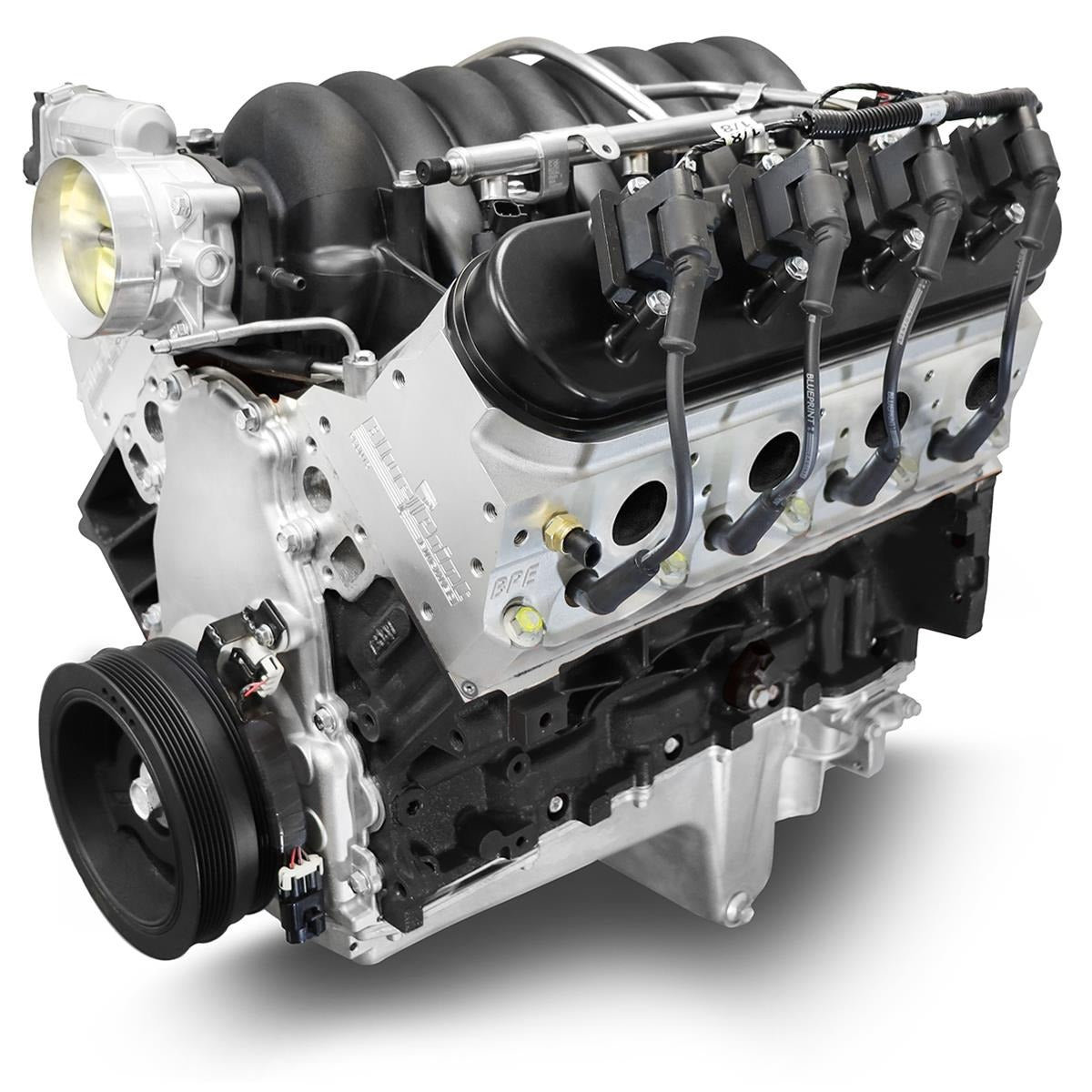 BluePrint Engines Pro Series Chevy LS 427 C.I.D. 605 HP EFI Base Dressed Long Block Crate Engine PSLS4273CTF, high-performance LS V8 engine, base dressed crate motor, EFI ready, 605 horsepower, Chevrolet performance engine.